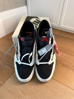 Nike Women’s Air Jordan Travis Scott Low-Top Sneakers in Black, Olive, White